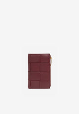 Bottega Veneta Medium Intreccio Bi-Fold Leather Wallet Bordeaux 667130 VCQC1-6208