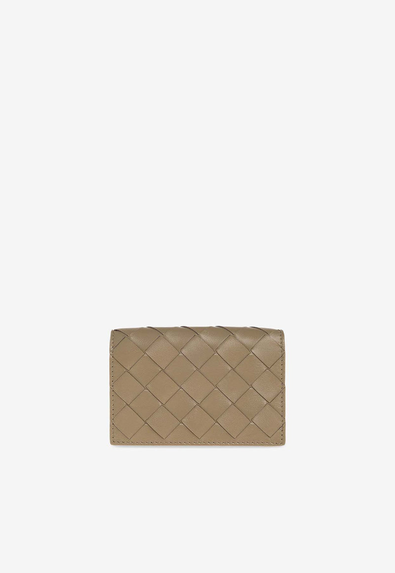 Bottega Veneta Intrecciato Leather Business Cardholder Taupe 667141 VCPP3-1520