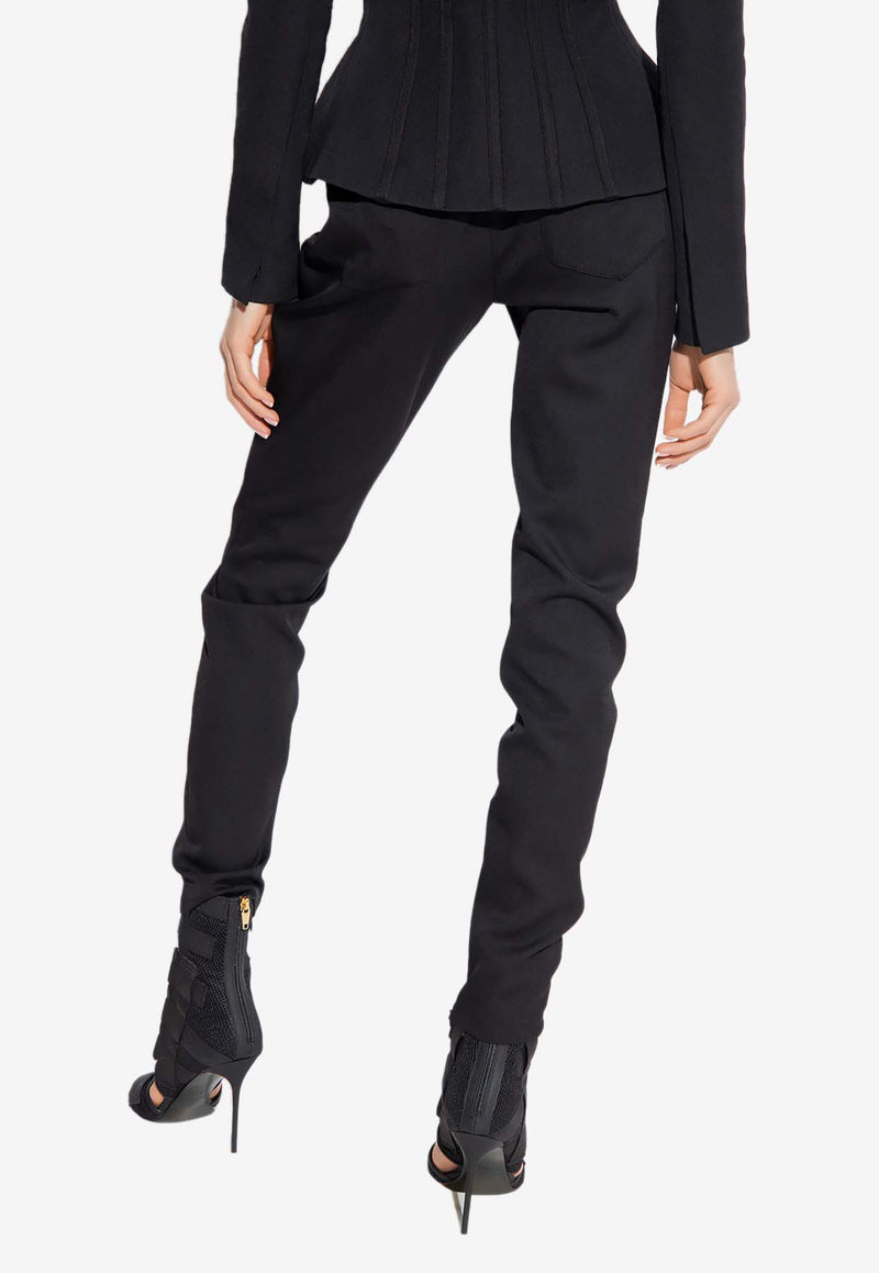 Balmain Wool Tailored Pants Black AF1PD010 WB01-0PA