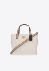 Coach Willow 24 Pebbled Leather Tote Bag Cream C8561 0-B4CAH