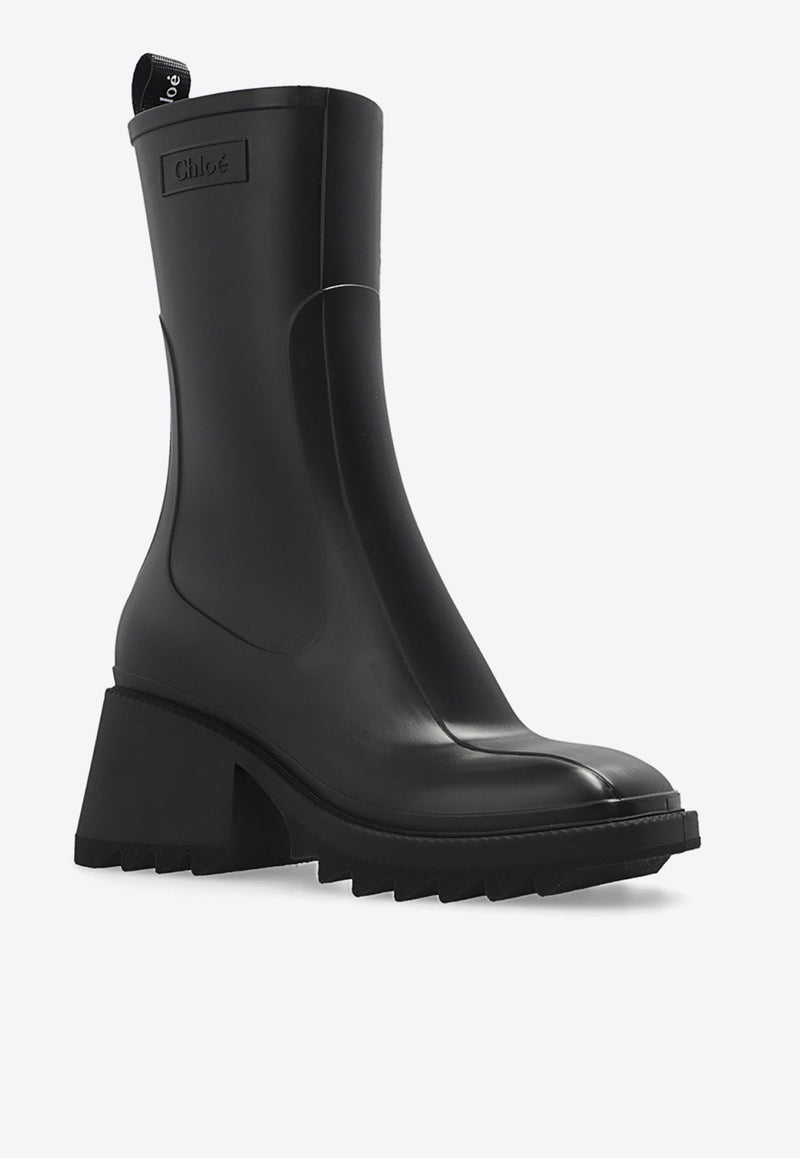 Chloé Betty 70 Mid-Calf Rain Boots Black CHC22A239 Z2-001