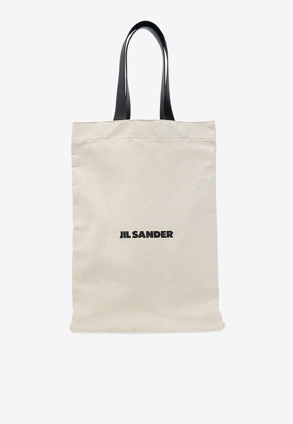 Jil Sander Logo Print Tote Bag Cream JSPS852457 WSB73020-102