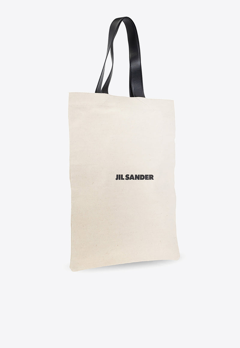 Jil Sander Logo Print Tote Bag Cream JSPU852457 WUB73003-102