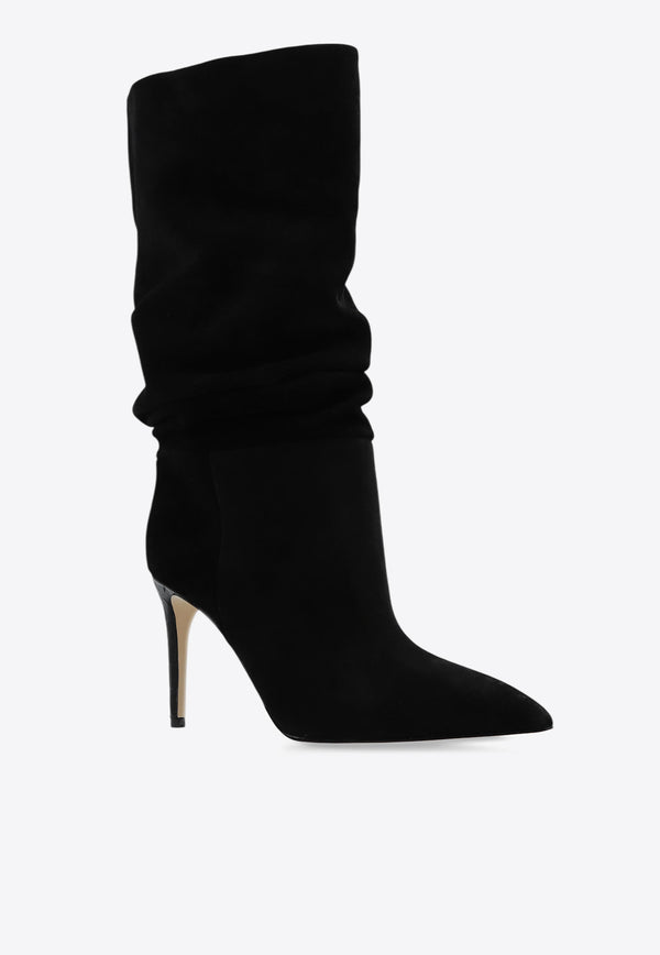 Paris Texas 90 Slouchy Suede Boots Black PX703 XV003-BLACK