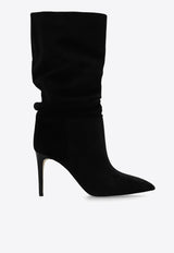 Paris Texas 90 Slouchy Suede Boots Black PX703 XV003-BLACK