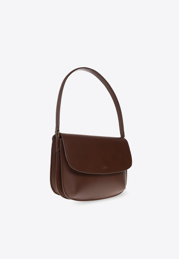 A.P.C. Sarah Leather Shoulder Bag Brown PXAWV F61526-CAD