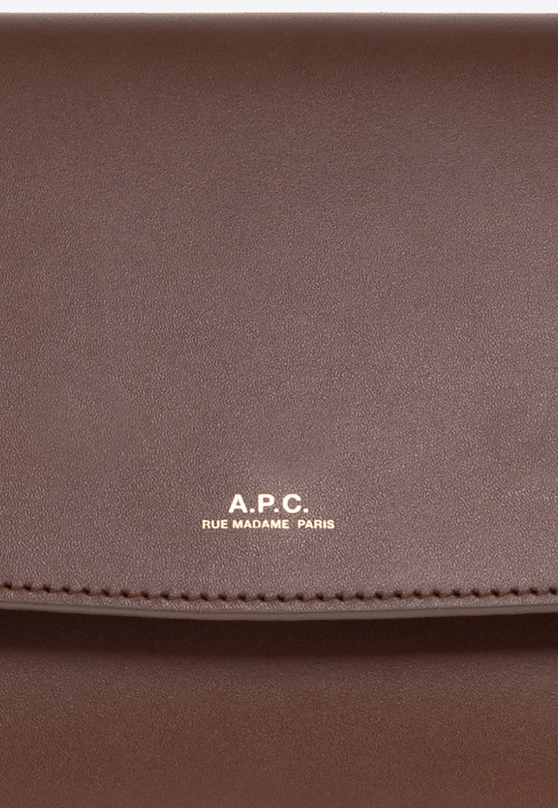 A.P.C. Sarah Leather Shoulder Bag Brown PXAWV F61526-CAD