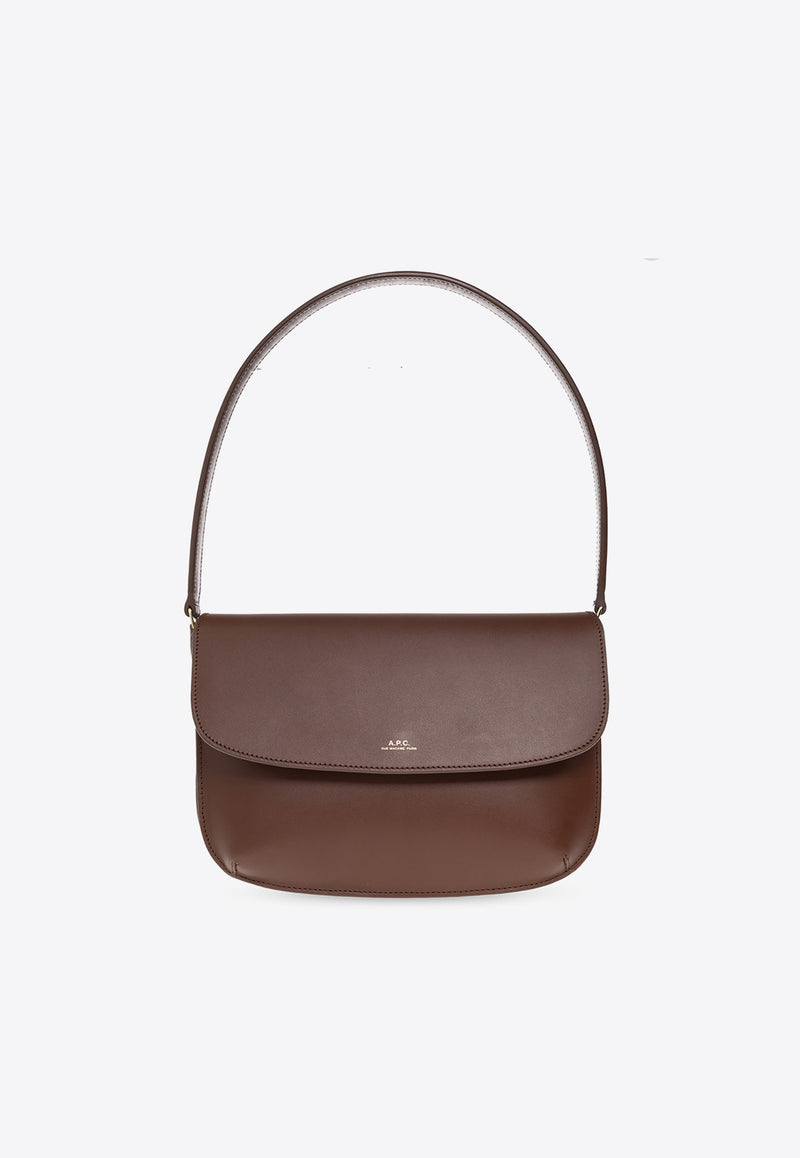 A.P.C. Sarah Leather Shoulder Bag Brown PXAWV F61526-CAD