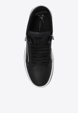 Giuseppe Zanotti Zipped Leather Low-Top Sneakers Black RM30035 001-NERO