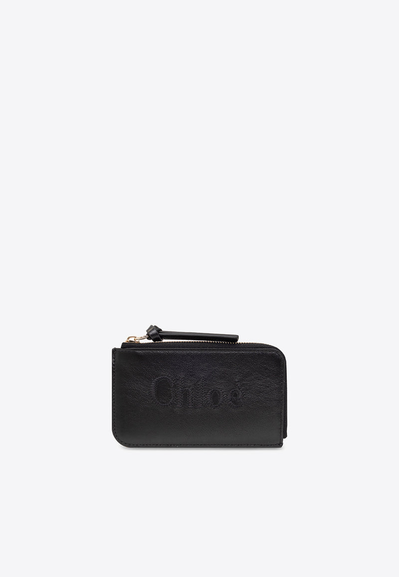 Chloé Small Sense Calf Leather Zip Wallet Black CHC23SP866 I10-001