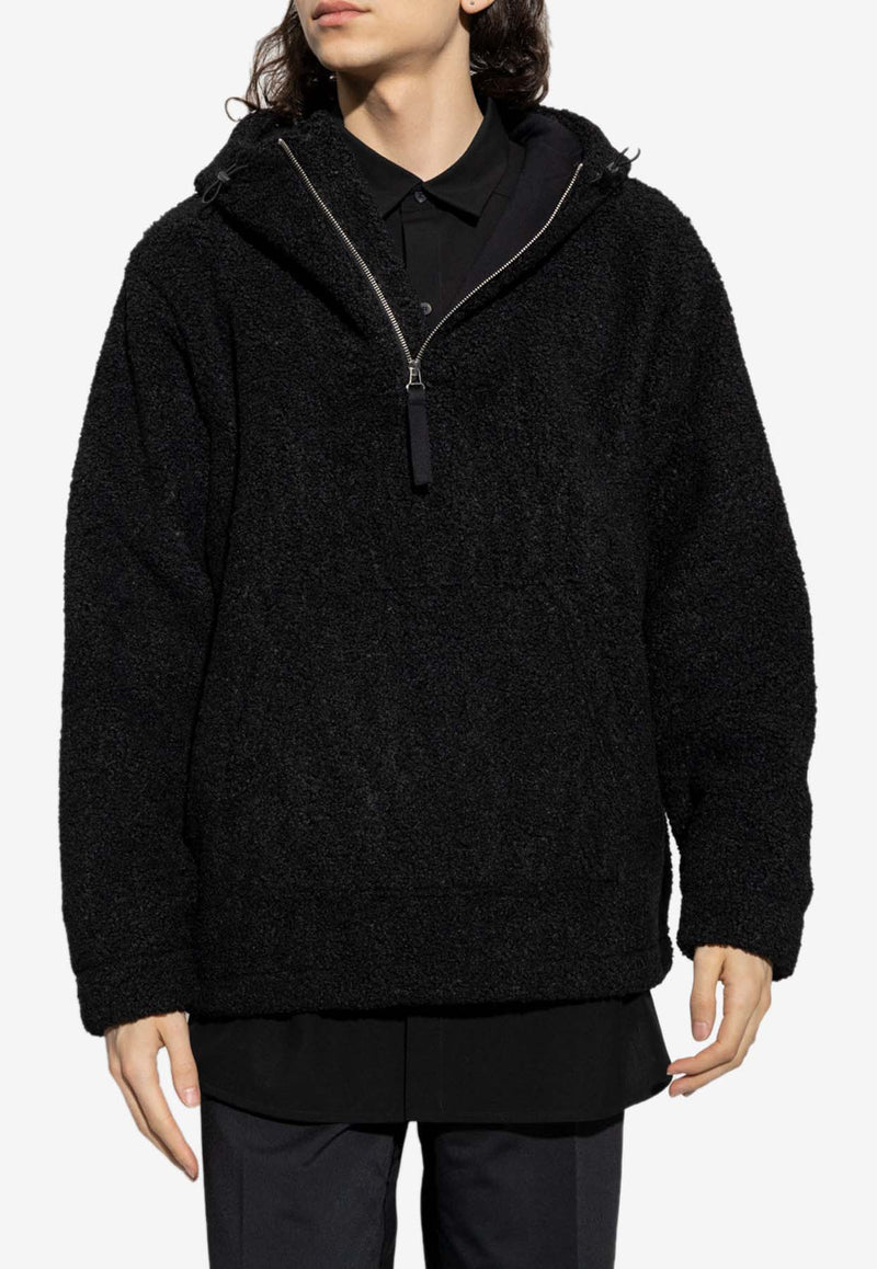 Helmut Lang Half-Zipped Textured Hooded Sweatshirt M06HM104 0-001