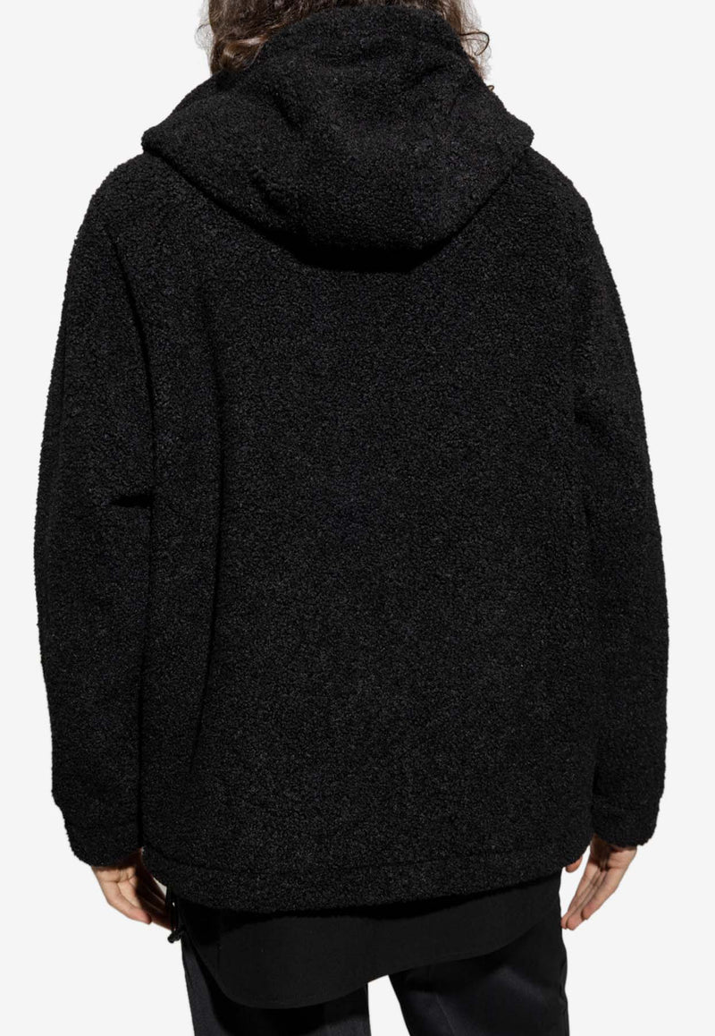 Helmut Lang Half-Zipped Textured Hooded Sweatshirt M06HM104 0-001