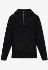 Helmut Lang Half-Zipped Textured Hooded Sweatshirt M06HM104 0-001