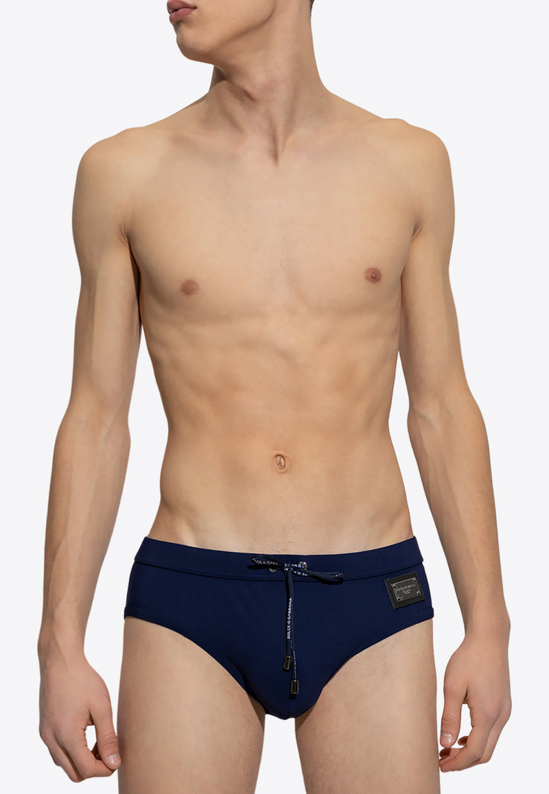 Dolce 
Gabbana Logo Plate Swimming Briefs Navy M4A76J FUGA2-B0665