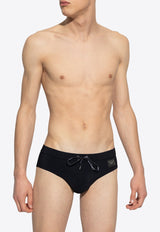 Dolce 
Gabbana Logo Plate Swimming Briefs Black M4A76J FUGA2-N0000