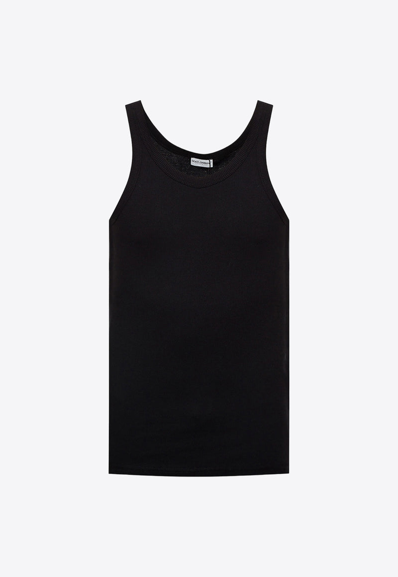 Dolce 
Gabbana Sleeveless Ribbed T-shirt Black M8C19J OUAIJ-N0000