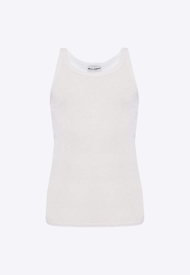 Dolce 
Gabbana Sleeveless Ribbed T-shirt White M8C19J OUAIJ-W0800