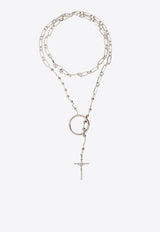 Dolce 
Gabbana Rosary Motif Necklace Silver WNN7S9 W1111-87655