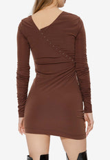 Helmut Lang Asymmetric Long-Sleeved Mini Dress M07HW607 0-QB7