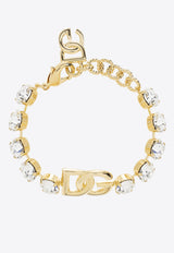 Dolce 
Gabbana Crystal Embellished DG Logo Bracelet Gold WBO4S4 W1111-ZOO00