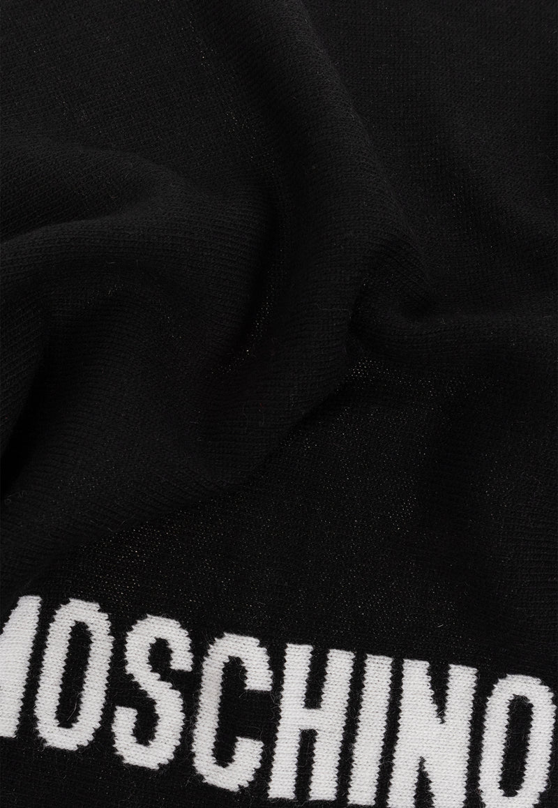 Moschino Logo Knitted Scarf 30769 M2984-016 Black