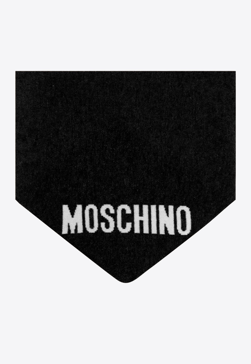 Moschino Logo Knitted Scarf 30769 M2984-016 Black