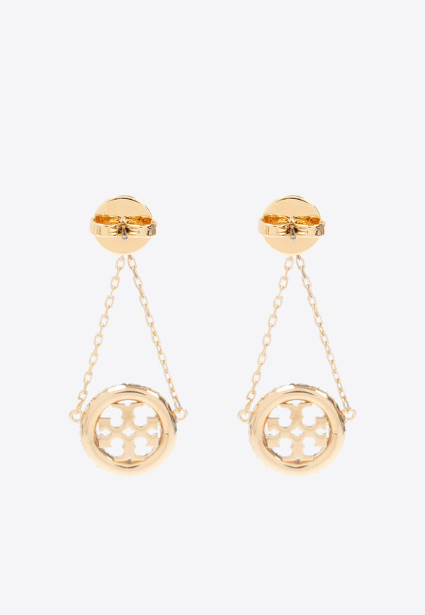 Tory Burch Miller Crystal Embellished Drop Earrings Gold 153690 0-783