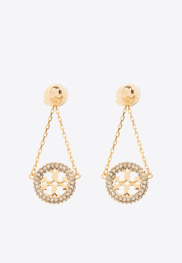 Tory Burch Miller Crystal Embellished Drop Earrings Gold 153690 0-783