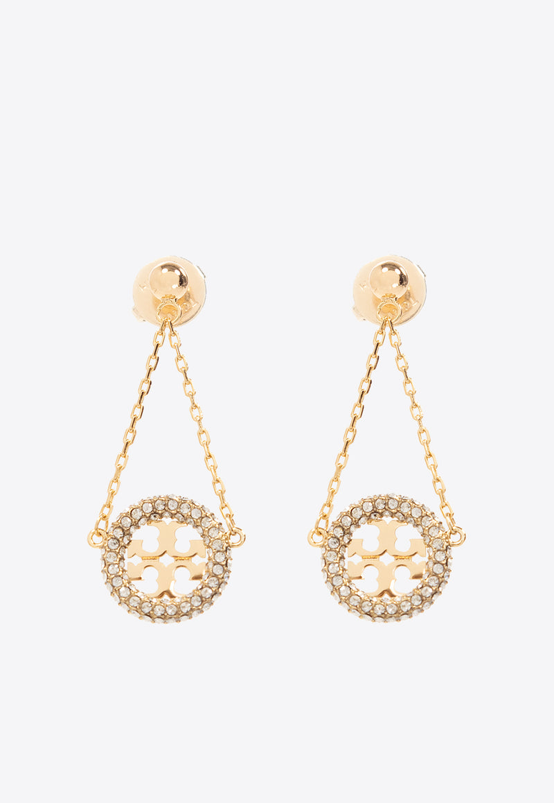 Tory Burch Miller Crystal Embellished Drop Earrings Gold 153690 0-783