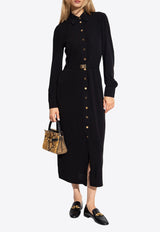 Tory Burch Belted Midi Shirt Dress Black 153883 0-001