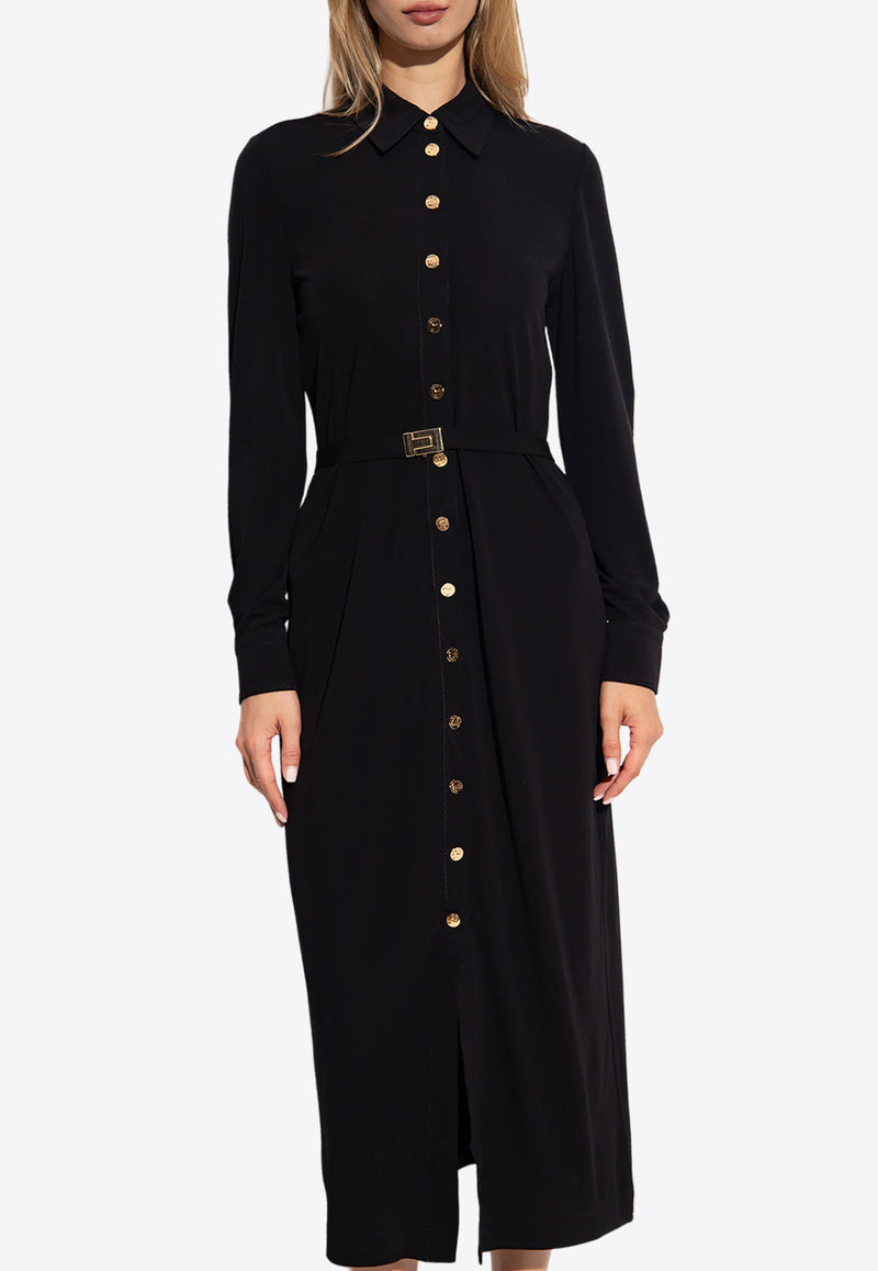 Tory Burch Belted Midi Shirt Dress Black 153883 0-001