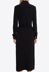 Tory Burch Belted Midi Shirt Dress Black 153883 0-001