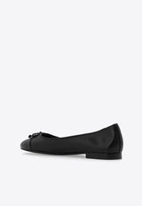 Tory Burch Cap-Toe Calf Leather Ballet Flats Black 154511 0-004