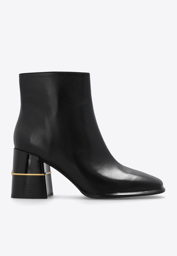 Tory Burch 75 Calf Leather Ankle Boots Black 155490 0-006