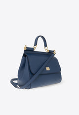 Dolce 
Gabbana Large Sicily Shoulder Bag in Dauphine Leather Blue BB6002 A1001-87398