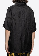 Versace Barocco Jacquard Pajama Shirt Black 62072200