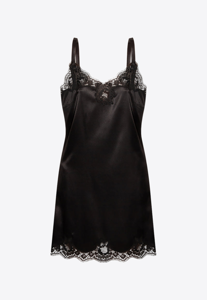 Dolce 
Gabbana Lace-Trimmed Silk Camisole Dress Black 62081900