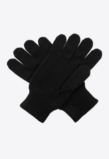 Versace Wool Ribbed-Knit Gloves Black 1012828 1A09247-1B000