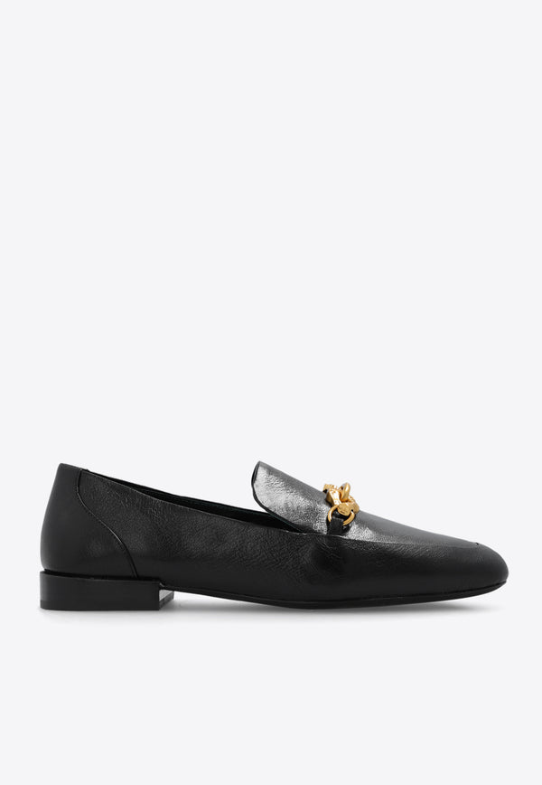 Tory Burch Jessa Horse-Head Leather Loafers Black 152718 0-006