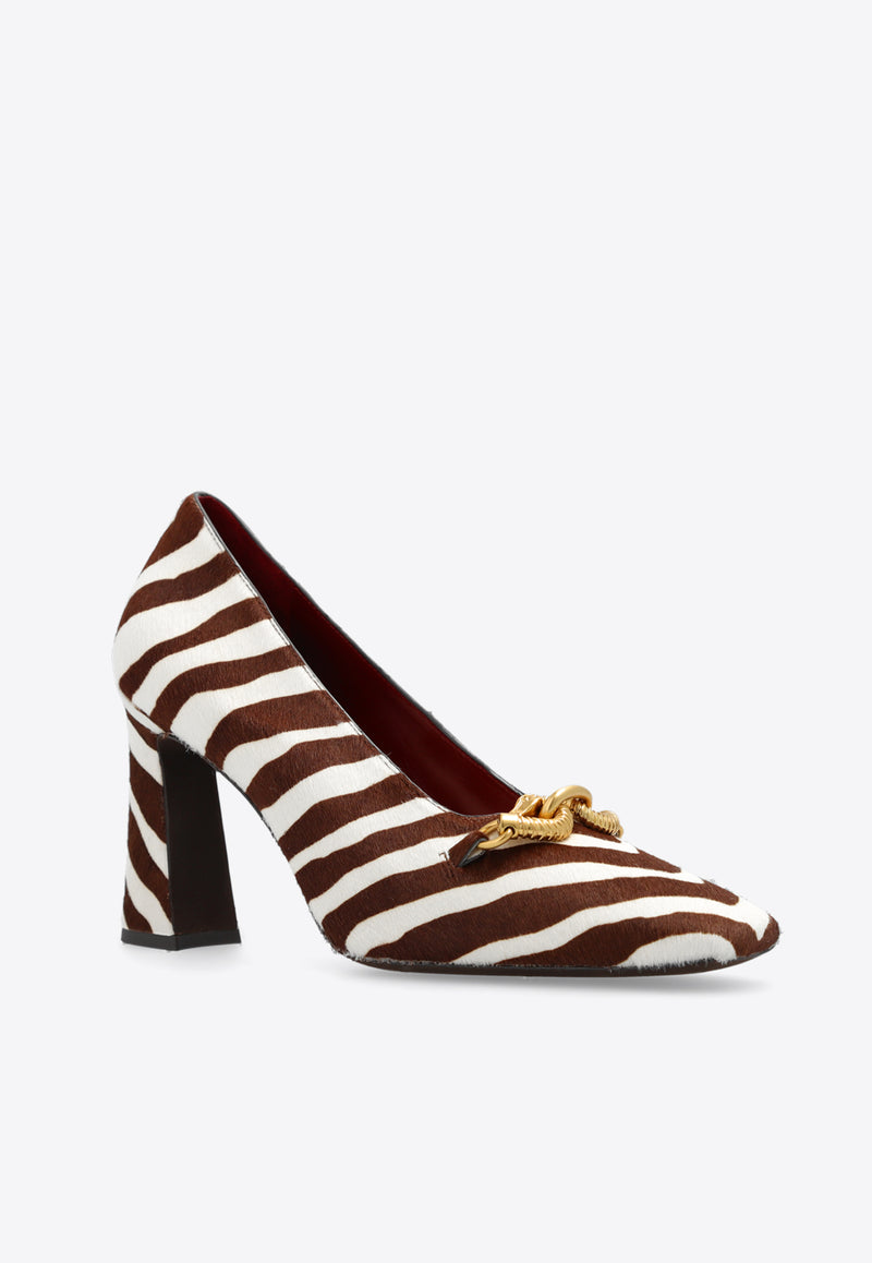 Tory Burch Jessa 90 Zebra Print Pumps Brown 152746 0-960