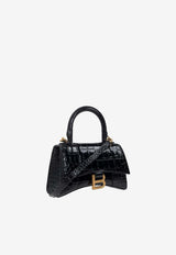 Balenciaga XS Hourglass Crocodile-Embossed Crossbody Bag 592833 1LRGM-1000