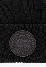 Canada Goose Logo Patch Wool Beanie Black 6936M 0-BLACK BLACK