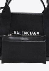 Balenciaga XS Cabas Canvas and Calfskin Shoulder Bag Black 390346 2HH3N-1000