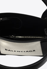 Balenciaga XS Cabas Canvas and Calfskin Shoulder Bag Cream 390346 2HH3N-9260