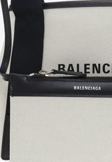 Balenciaga XS Cabas Canvas and Calfskin Shoulder Bag Cream 390346 2HH3N-9260