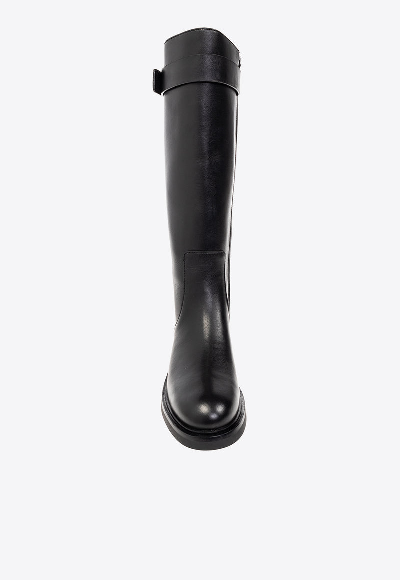 Tory Burch Leather Knee-High Boots  Black 150030 0-006