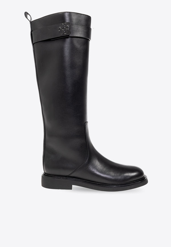 Tory Burch Leather Knee-High Boots  Black 150030 0-006