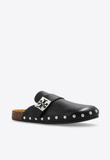 Tory Burch Mellow Studded Leather Flat Mules Black 154448 0-006