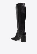 Tory Burch 70 Tall Banana Leather Knee-High Boots Black 154529 0-006