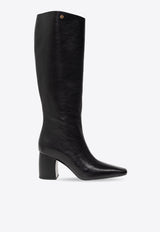 Tory Burch 70 Tall Banana Leather Knee-High Boots Black 154529 0-006